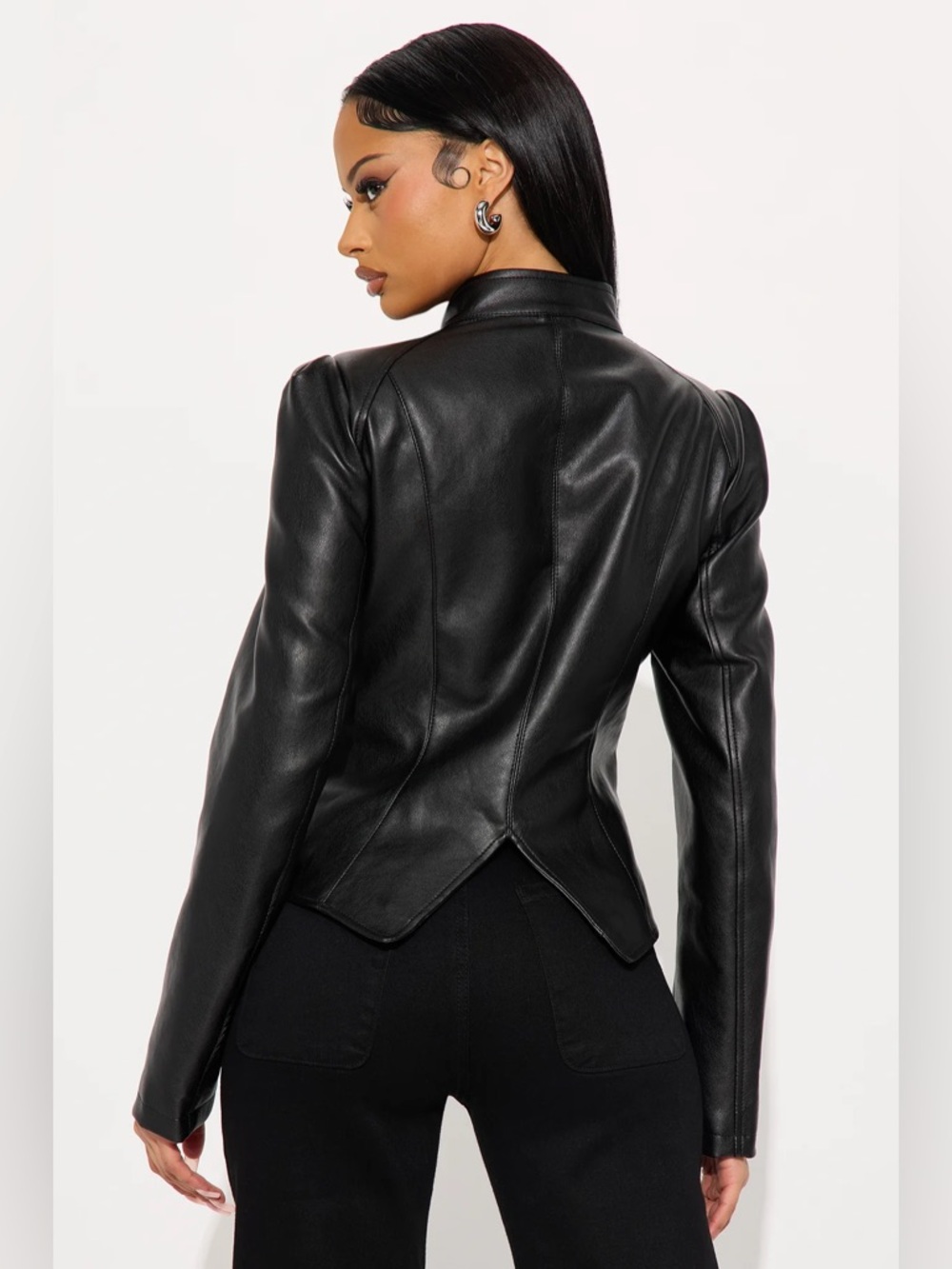 Demi Faux Leather Hourglass Jacket - Black XL - Picture 2 of 2